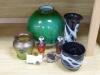 Two Adrian Sankey glass vases and a collection of studio glass, tallest 24cm                                                                                                                                                