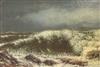 Attributed to Gustave Courbet (1819-1877) Study of waves 15 x 21.75in. Ex. Collection William de Belleroche                            