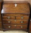 A George III mahogany bureau W.90cm                                                                                                    