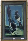 Stuart Maxwell Armfield (1916-1999) oil on board, 'The Thieving Magpies', signed, 50 x 30cm                                            