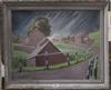 Adrian Maurice Daintrey (1902-1988), oil on canvas, Stormy sky over a village, signed, 40 x 50cm                                       