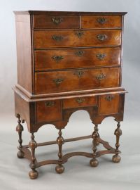 An early 18th century walnut chest on stand, W.3ft 4.5in. D.1ft 11in. H.5ft                                                            