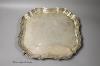 A 1930's shaped square silver salver, Barker Brothers Silver Ltd, Birmingham, 1936, 33.1cm                                                                                                                                  