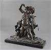 A 19th century French bronze group of a Bacchic putto and fawn, height 14.75in.                                                        