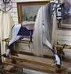 A Stevenson Brothers, 1994, dapple painted carved wood rocking horse on supports W.142cm                                               