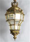A late 19th century Louis XIV style 'Versailles' type ormolu and bevelled glass lantern Dia. 1ft 2in. Drop. 3ft.                       