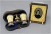 A daguerreotype and ivory opera glasses                                                                                                