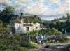 Edgar John Varley (1839-1888) A wayside cottage near Shaugn, South Devon 10.75 x 14.75in.                                              