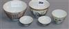 Four Chinese enamelled porcelain tea bowls largest diameter 10cm                                                                       