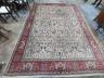 A Tabriz ivory ground pictorial rug (signed), 390 x 294cm                                                                                                                                                                   
