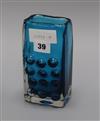 A Whitefriars 'mobile phone' kingfisher blue glass vase height 16cm                                                                    