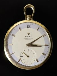 An 18ct gold Rolex keyless dress pocket watch,                                                                                         