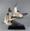 Alexandre Kelety (1918-1940). An Art Deco silvered bronzed group of three seagulls swooping over a wave, L.22in. H.23in.               