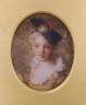 19th century English School, watercolour on ivory, Miniature of a 17th century lady, 5.5 x 4.5cm                                                                                                                            