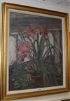 Paul Ayshford Lord Methuen (1886-1974) oil on canvas, Cymbidium orchid, 1950, signed, 61 x 51cm.                                       