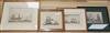 Four antique engravings, Marine subjects, largest 16 x 26cm                                                                            