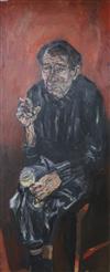 Colin Spencer, oil on canvas, portrait of Michael Davidson, signed, 60 x 24in., unframed                                               