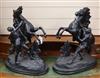 Two spelter Marley style horses                                                                                                        