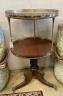 A Regency mahogany two tier whatnot, diameter 56cm, height 101cm                                                                                                                                                            