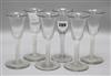 A set of 6 wine glasses, with bell shaped bowls and opaque twist stems 15cm                                                            