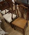 Three George III dining chairs                                                                                                         