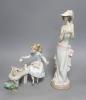 A Lladro figure, 'Tea Time', no. 5470 and another, 'Meal Time,' no. 6109 H 37cm (largest)                                                                                                                                   