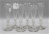 A set of 6 late Victorian glass champagne flutes 6cm                                                                                   