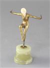 R. Loz. An Art Deco ivory and bronze figure of a dancer, height 6in.                                                                   