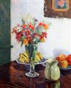 James Bolivar Manson (1879-1945) Still life of flowers in a vase and fruit on a table 24 x 20in.                                       