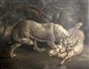 Benjamin Zobel (1762-1831) Wolf attacking a sheep 17 x 21.75in.                                                                        