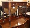 A Victorian mahogany leather inlaid writing table W.89cm                                                                               