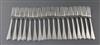 A set of eighteen George IV Irish silver Old English pattern dessert forks by Joshua Buckton, 20 oz.                                   