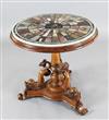 A 19th century Italian specimen marble top centre table, Diam. 2ft 5in. H.2ft 5in