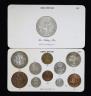 George VI specimen set of eleven coins, 1937, first coinage, comprising Crown, halfcrown, florin, ‘English’ & ‘Scottish’ shillings, sixpence, brass threepence, silver threepence, about EF, the penny, halfpenny and farthi