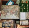 A Wills woodbine tin, cricket game, two Player's signs and assorted tins                                                               