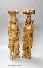 A pair of 17th century carved oak figures 41cm                                                                                                                                                                              