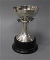 A 1930's Charles Boyton silver trophy cup with later engraved inscription relating to the Charlotteville Cycling Club, 96mm.           