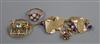 A pair of 9ct engraved gold cufflinks and four other 9ct gold items                                                                    