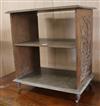 A carved walnut open bookshelf W.55cm                                                                                                  