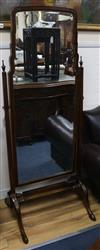 A mahogany cheval mirror W.65cm                                                                                                        