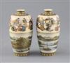 A fine pair of Japanese Satsuma pottery ovoid vases, by Yabu Meizan, Meiji period, H.12cm                                              