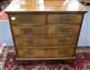 A George III walnut chest of five drawers W.98cm                                                                                       