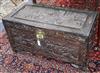 A Chinese carved camphorwood chest W.101cm                                                                                             