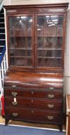 A George IV mahogany cylinder bureau bookcase W.106cm                                                                                  