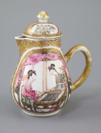 A Chinese famille rose covered jug, Yongzheng period (1723-35), 11.3cm high                                                            