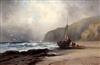 Gustav de Breanski (c.1856-1898) Coastal scene with beached fishing boat 12 x 18in.                                                    