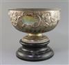 A late Victorian repousse silver presentation pedestal punch bowl, by William Hutton & Sons, 48.5 oz.                                  