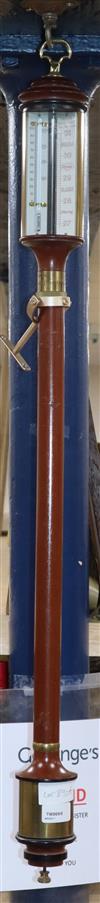 A modern mahogany ship's barometer by Dove, Bazeley, Cheltenham Height 94cm                                                            