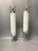 A pair of Italian Murano cylindrical glass ceiling pendants H 56cm Dia 38cm                                                                                                                                                 