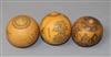 Three Chinese engraved gourds                                                                                                          